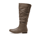 thumbnail image 1 of BURUDANI Womens Wide Calf Faux Fur Slouchy Low Heel Side Zip Knee High Boots Wide/Calf/Khaki Size 8.5, 1 of 7