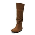 thumbnail image 1 of Dream Pairs Womens Wide Calf Faux Fur Slouchy Low Heel Side Zip Knee High Boots Wide/Calf/Tan Size 6, 1 of 7