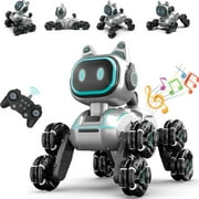 Burufy RC Robot Dog Toys for Kids,2.4Ghz 8WD RC Stunt Car with Music & Light,Electronic Pet Dog Gift for Boys Girls Kids 3+