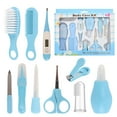 thumbnail image 1 of BUSATIA 10 in 1 Baby Healthcare and Grooming Kit,Safety Newborn Nursery Care Set, with Hair Brush Comb,Nail Clipper,Thermometer,Pacifier Clip,Nasal Aspirator for Newborn Infant Baby-Blue, 1 of 7