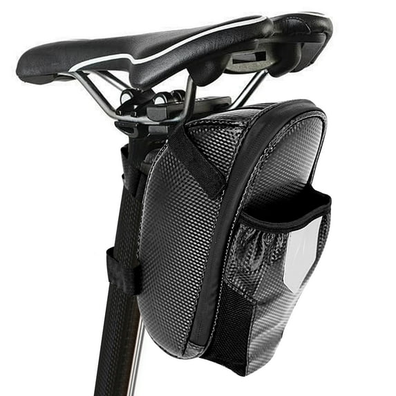 BUSATIA Bike Seat Bag,Bike Seat Bag with Water Bottle Holder, Bicycle Saddle Bag Under Seat Waterproof Cycling Seat Pack for Mountain Road Bikes, Black