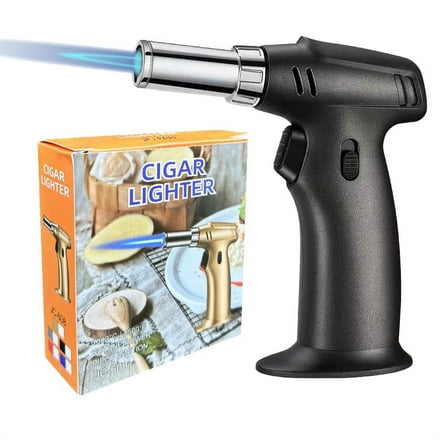 BUSATIA Butane Torch, Refillable Kitchen Torch Lighter with Safety Lock and Adjustable Flame for Cooking, BBQ, Baking, Brulee, Creme, DIY Soldering-Butane Gas Not Included
