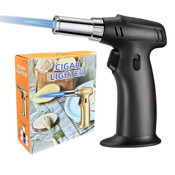 BUSATIA Butane Torch, Refillable Kitchen Torch Lighter with Safety Lock and Adjustable Flame for Cooking, BBQ, Baking, Brulee, Creme, DIY Soldering-Butane Gas Not Included