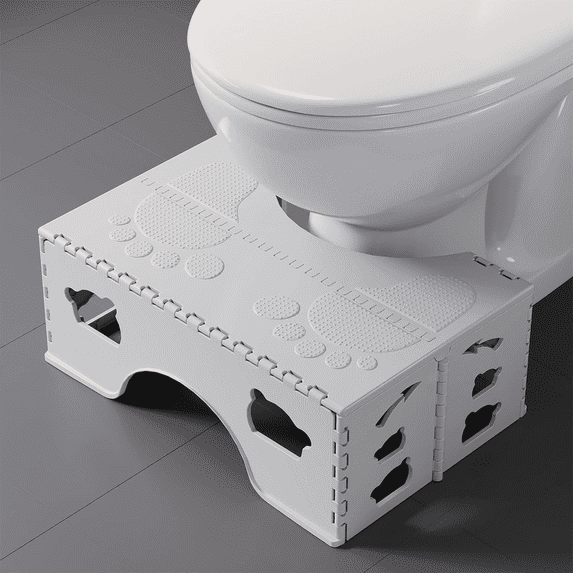 BUSATIA Foldable Toilet Stool, 7inches Healthy Bathroom Squatting Posture Poop Stool with Anti-Slip Feet, A Good Helper to Effective Relief of Constipation, Easy to Storage Toilet Squat Stool