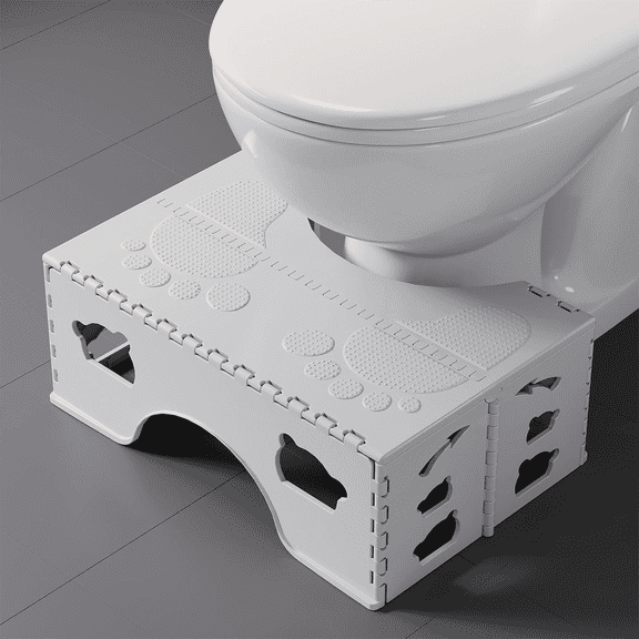 BUSATIA Foldable Toilet Stool, 7inches Healthy Bathroom Squatting Posture Poop Stool with Anti-Slip Feet, A Good Helper to Effective Relief of Constipation, Easy to Storage Toilet Squat Stool