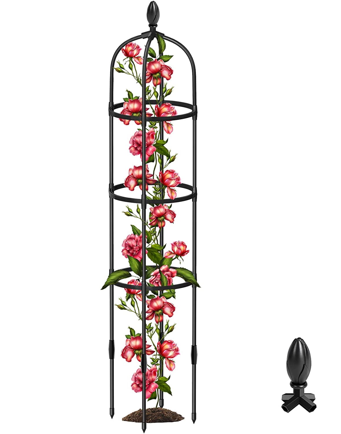 BUSATIA 6FT Garden Obelisk Trellis, Rustproof Plant Support for Climbing Plants, Indoor/Outdoor