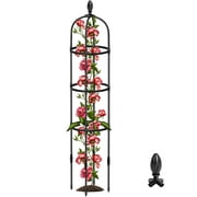 BUSATIA Garden Obelisk Trellis for Climbing Plants Outdoor, 6FT Tall Rustproof Plant Trellis Climbing Plant Support, Garden Tower Trellis for Potted Plants Flowers Vegetable Vine Indoor Outdoor