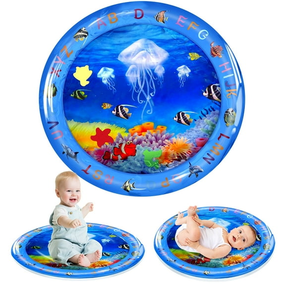 BUSATIA Inflatable Tummy Time Mat, Premium Water mat Infants and Toddlers is The Perfect Fun time Play Activity Center Your Baby's Stimulation Growth, baby play mat
