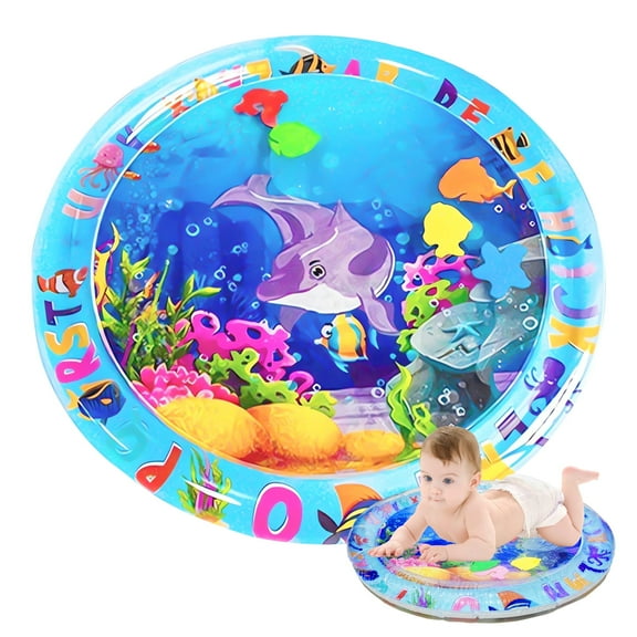 BUSATIA Tummy Time Mat Premium Baby Water Play Mat for Infants and Toddlers Baby Toys for 3 to 24 Months, Strengthen Your Baby's Muscles, Portable