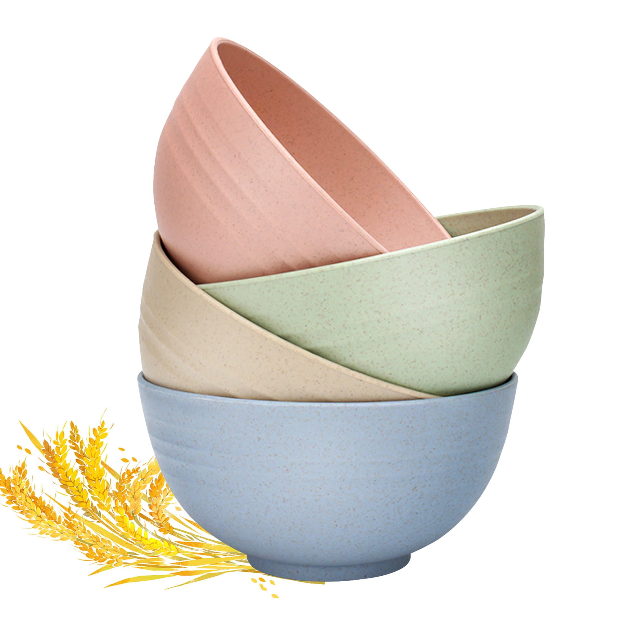 BUSATIA Unbreakable Cereal Bowls - Microwave & Dishwasher Safe Soup and Salad Bowls, Set of 4, 24oz, BPA Free,Multicolor