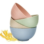 BUSATIA Unbreakable Cereal Bowls - Microwave & Dishwasher Safe Soup and Salad Bowls, Set of 4, 24oz, BPA Free,Multicolor