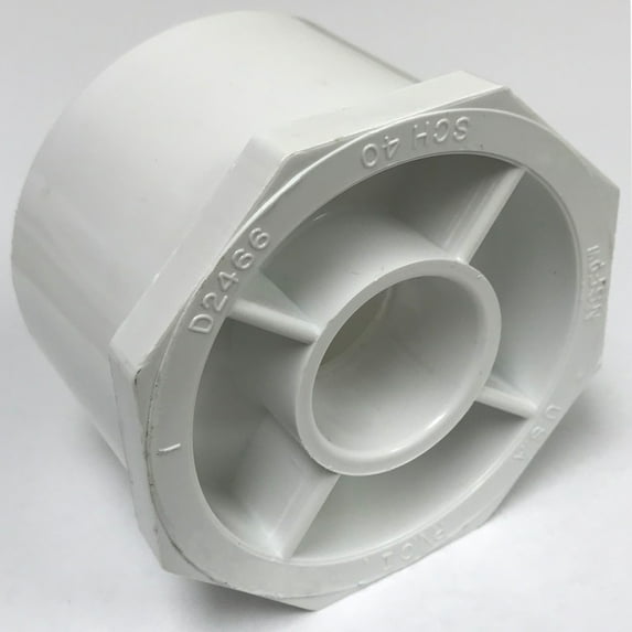 Charlotte Pipe & Foundry 4006854 2.5 x 1 in. PVC Pipe Reducing Bushing, Schedule 40 - White