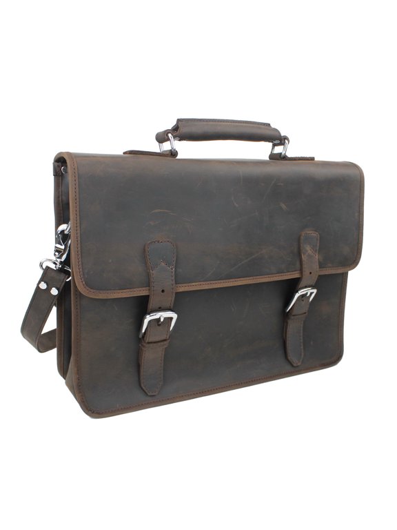 BUSHWACKER - 13 Medium Cowhide Leather Messenger Bag L07.DB
