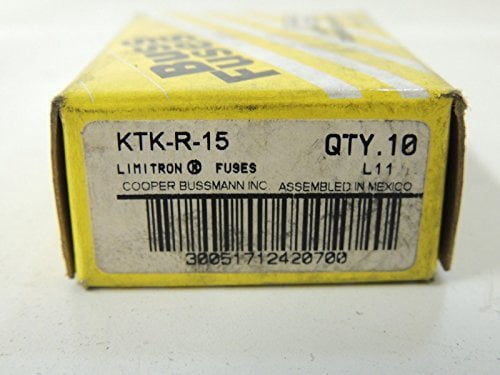 Ktk R 15 BUSS-LIMITRON KTK-R-15, CLASS CC 600V FUSES, NIB- 1 BOX OF 10 - Walmart.com