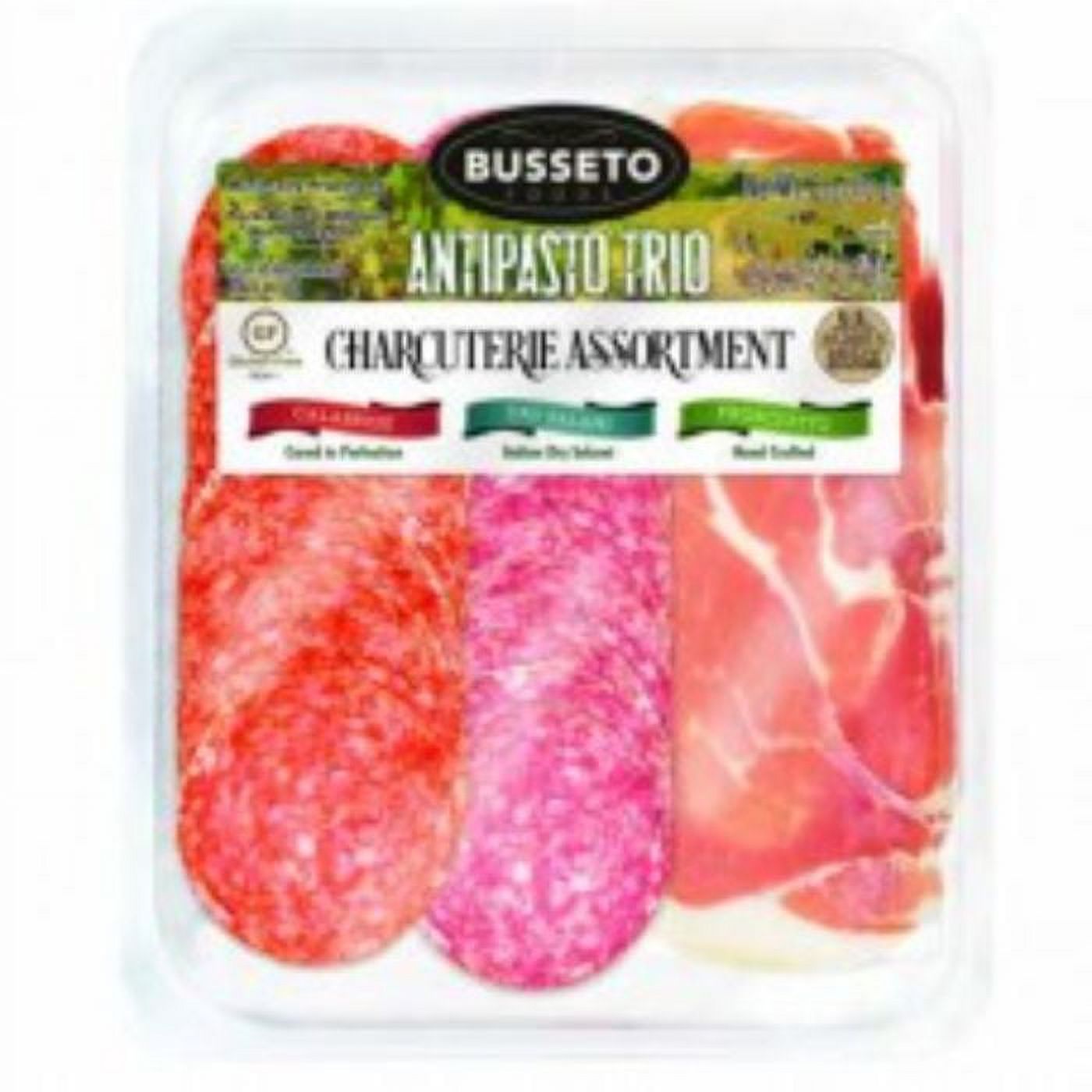 BUSSETO ANTIPASTO TRIO TRAY 6 OZ Pack of 10