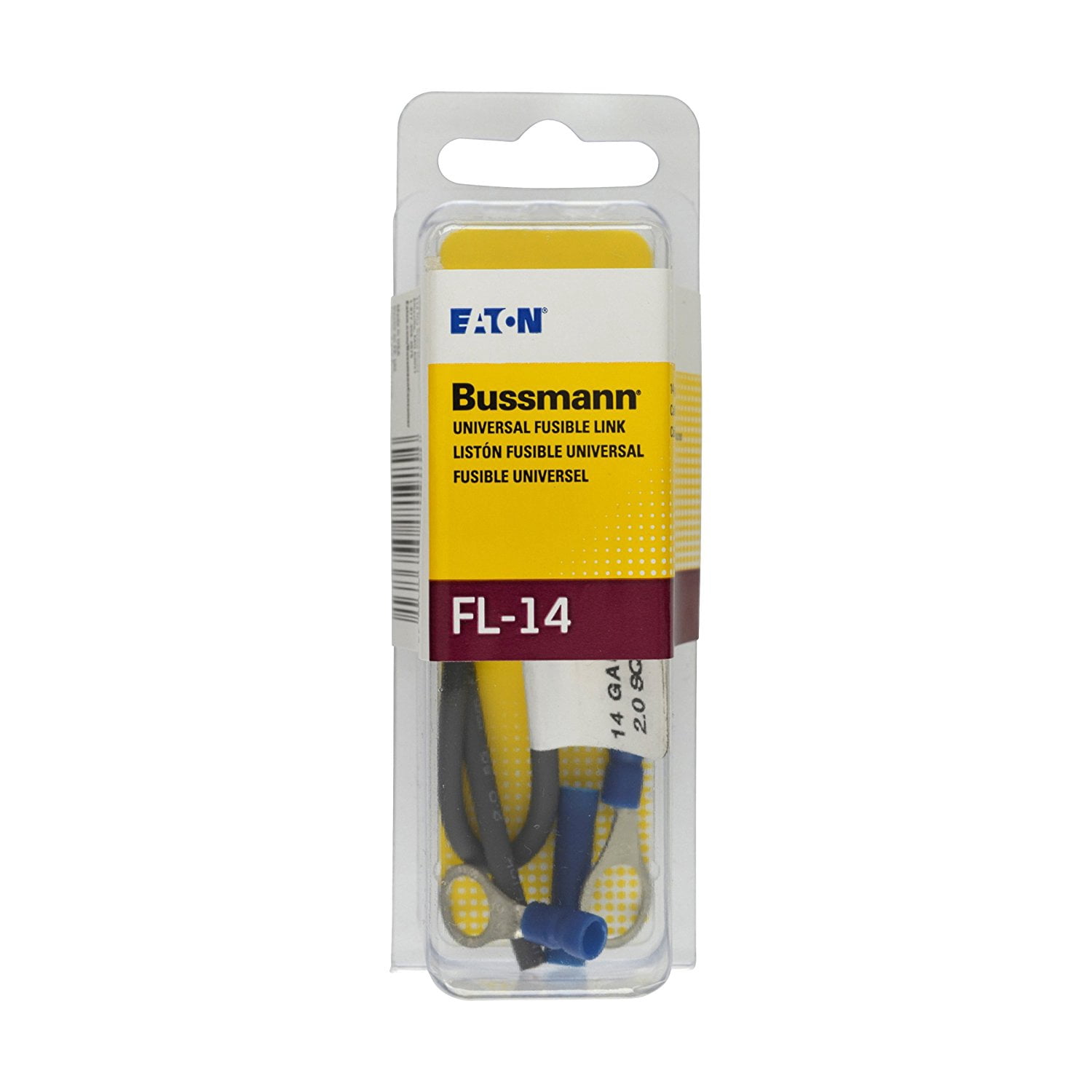 BUSSMANN BP/FL-14 - 14 Gauge (9in) Fusible Link Wire Universal Kit; 3/8 And 5/16 Terminals w/ Connectors (Pack of 1)
