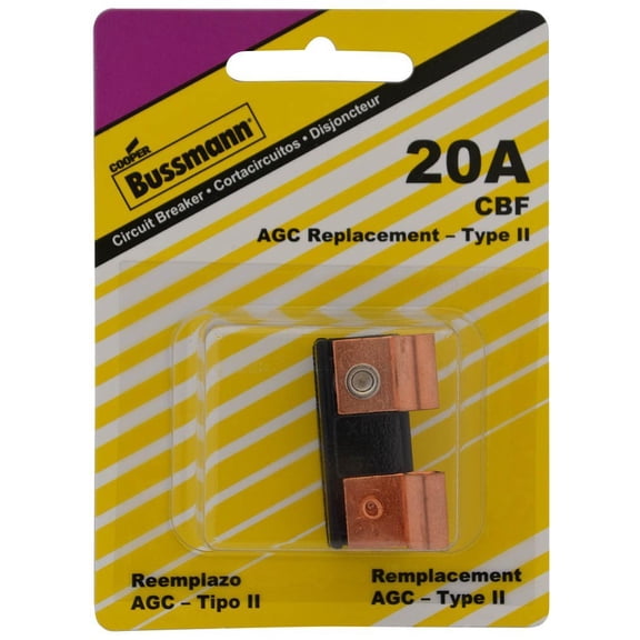 BUSSMANN CBF-20 - TYPE 2 GLASS FUSE CLIP BREAKER - 20 AMP (Pack of 1)