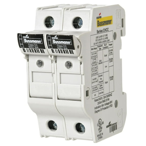 BUSSMANN CHCC2DU - 2Pole 30A 600V MFH For 10X38 Class CC (Pack of 1)