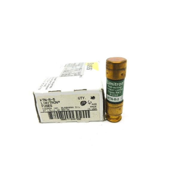 BUSSMANN KTN-R-5 250VAC 5A (PKG OF 6) (WH/GR) NSMP
