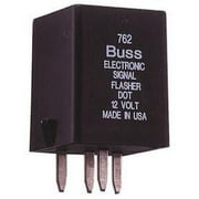 BUSSMANN NO.762 - 12.6 Amp Heavy-Duty Electronic Flasher With Four Terminals; Flashes 3-6 Bulbs- 12Vdc- Pack of 1
