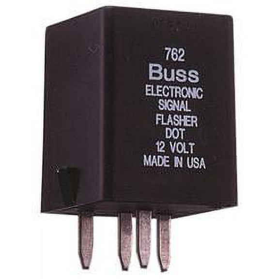 BUSSMANN NO.762 - 12.6 Amp Heavy-Duty Electronic Flasher With Four Terminals; Flashes 3-6 Bulbs- 12Vdc- (Pack of 1)