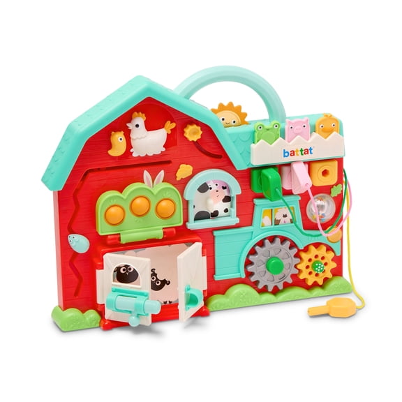 Battat Barnyard Busy Board Interactive Activity Board for Toddlers 12 Months+, Educational Sensory Toy