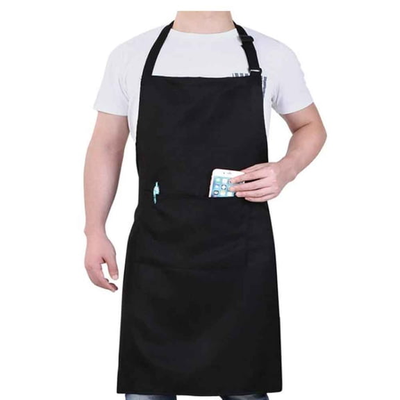 BUSYCUBE Apron For cooking,Two Pocket,Polyester, length27.2" x height33.1"