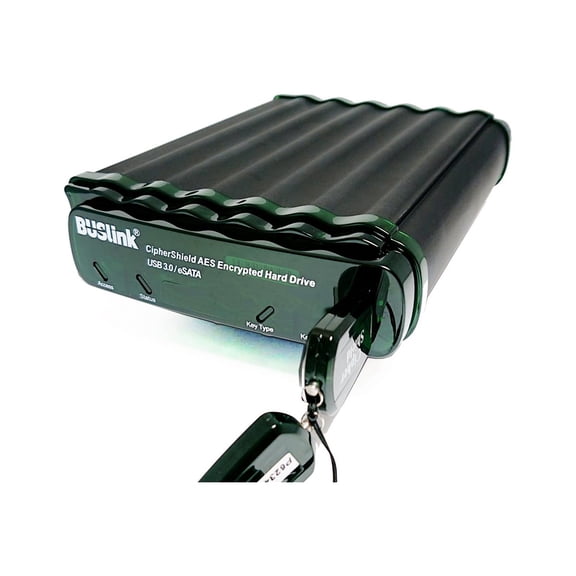 BUSlink CipherShield - Hard drive - encrypted - 24 TB - external (desktop) - USB 3.2 Gen 1 / eSATA - 256-bit AES, FIPS 140-2