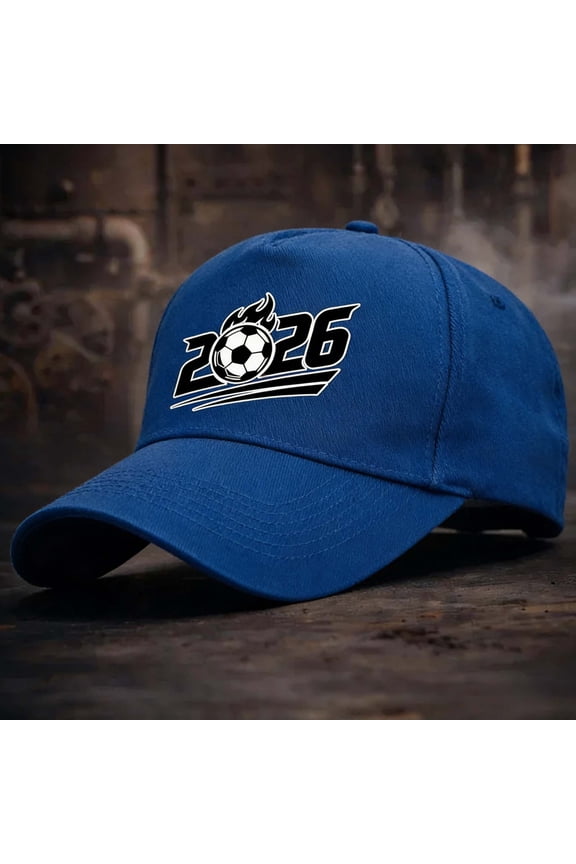 2026 Soccer Baseball Cap Flame Soccer Ball Graphic Hat for Fans Men Women 4 Colors Available