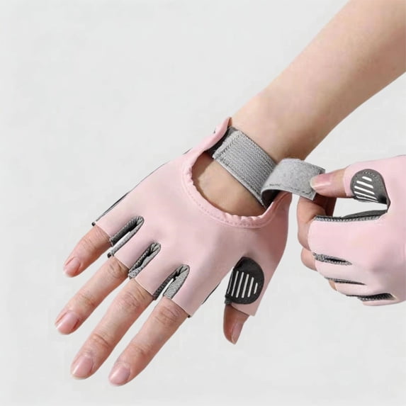 BUTASY Fingerless Gloves for Women Men, Half Finger Breathable Gloves for Working Running Biking Driving