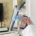thumbnail image 1 of BUTASY Glass Water Bottles 400ml Glass Water Cup With Handle Cover Glass Straw And Detachable Butterflys Decoration, 1 of 7