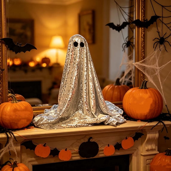BUTASY Halloween Ghost Figurine, Cute Spooky Ghost Statue for Halloween Decorations Indoor Resin Ghost Decor for Party, Home, Indoor & Porch
