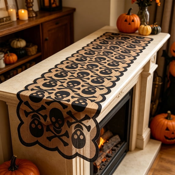 BUTASY Halloween Table Runner, Black Lace Spider Web Table Runner for Halloween Table Runner, Spooky Table Runner for Fall Holiday Decoration