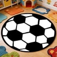 thumbnail image 1 of BUTASY Soccer Rug, Soft Washable Sports Themed Area Rug, Non Slip Soccer Shaped Carpe for Bedroom, Living Room and Soccer Room Decor, 1 of 9