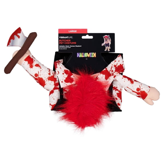 Vibrant Life Halloween Butcher Costume for Dogs, Multicolor, L