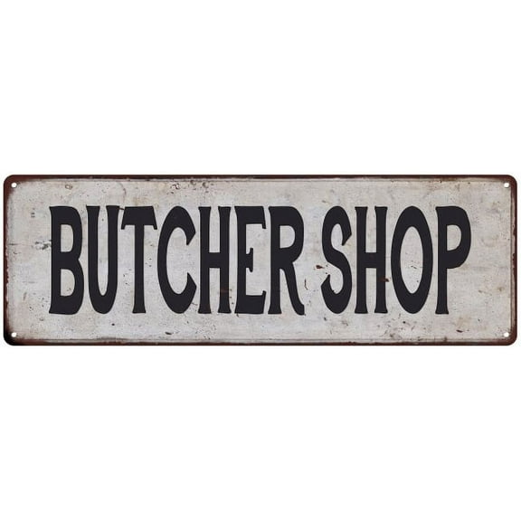 BUTCHER SHOP Vintage Look Rustic 6x18 Metal Sign Chic Retro 106180035104