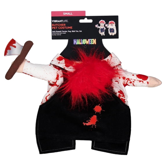 Vibrant Life Halloween Butcher Costume for Dogs and Cats, Multicolor, S
