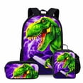 thumbnail image 1 of BUTIED 3-Pack Backpack Set Dinosaur Bookbag Print, Lunch Bag and Pencil Pouch, Stylish Travel Bag, 1 of 5