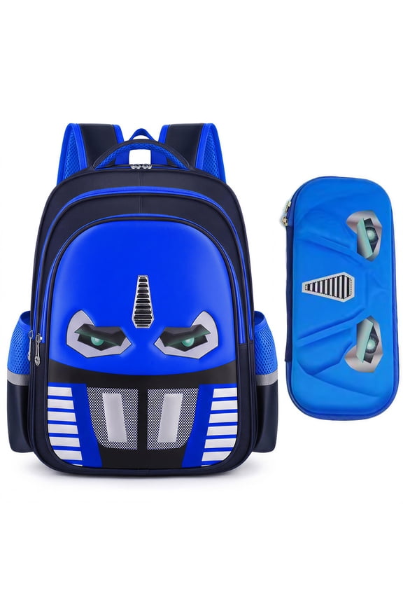 3D Cartoon Schoolbag Cool Robot 16.5'' Backpack Waterproof Lightweight Bookbag Ideas Gift