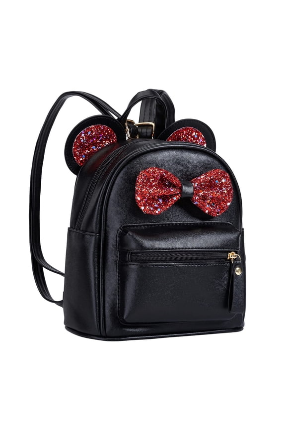 Mini Leather Backpack Sequin Bow Mini-Tasche Cute Mouse Ears Daypack Gifts