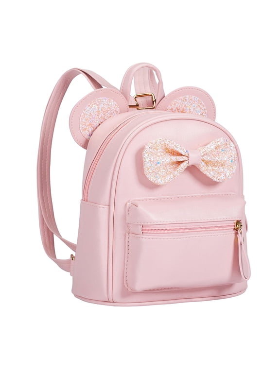 Mini Leather Backpack Sequin Bow Mini-Tasche Cute Mouse Ears Daypack Gifts