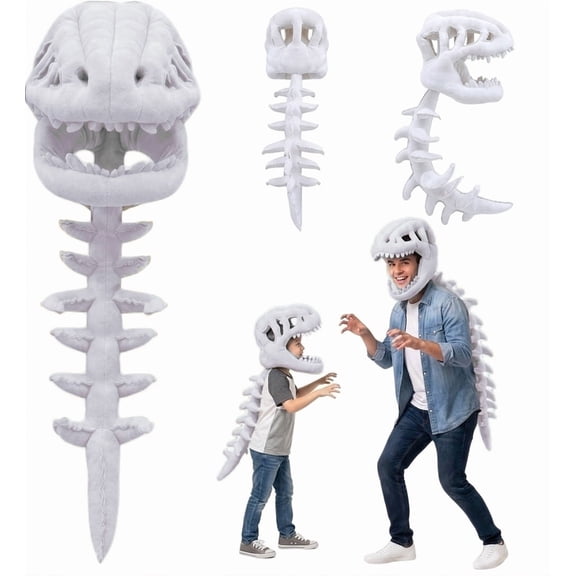 BUTIED Wearable Dinosaur Skeleton Plush, 3D Spine Back Plush Toy for Kids & Adults Birthday Party Gift