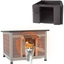 BUTINGLALE Outdoor Cat House Insulated,Feral Cat Shelter for Outside,Wooden Weatherproof Enclosures for Kitten