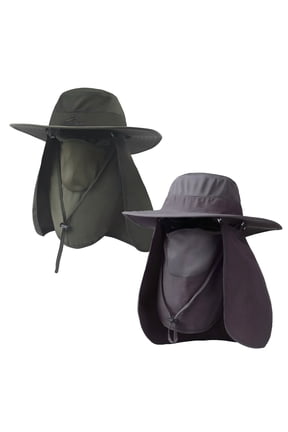 2 Pack Sun Hat for Women and Fishing Hat for Men Neck Flap, Face Cover, UPF 50+ for Outdoor Use