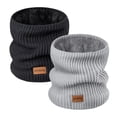 thumbnail image 1 of BUTKLNYTS 2-Pack Knitted Neck Warmer ，Knitting Fleece Scarf Gaiter Mask ski, Fleece Lined Winter Scarves for Men & Women, 1 of 8