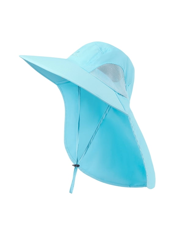 Beach Sun Hat with Neck Flap, UPF 50+ Travel Hat for Men and Women