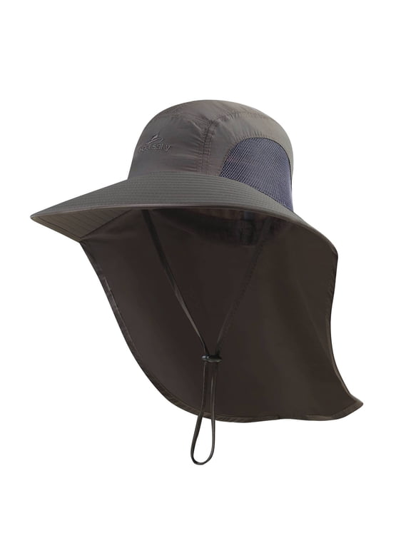 Hiking Sun Hat for Men and Women, UPF 50+ Wide Brim Cap with Neck Flap