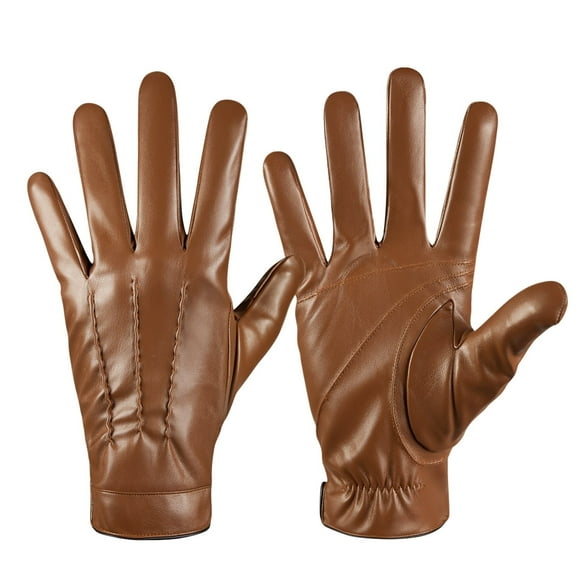 BUTKLNYTS Men's and Women's PU Leather Gloves - Cozy, Fashionable & Versatile - Ideal for Winter, Driving & Everyday Use