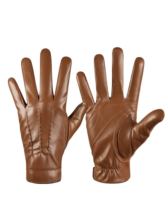 Men's and Women's PU Leather Gloves - Cozy, Fashionable & Versatile - Ideal for Winter, Driving & Everyday Use