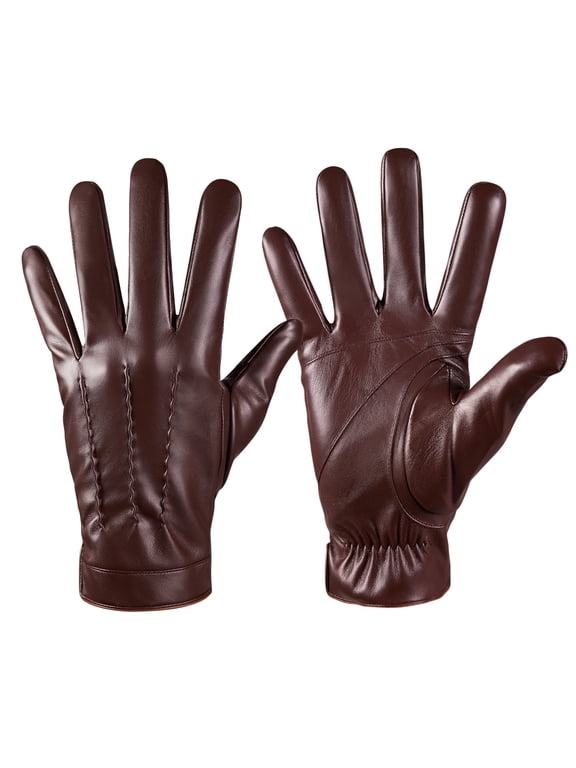 Men's and Women's PU Leather Gloves - Cozy, Fashionable & Versatile - Ideal for Winter, Driving & Everyday Use